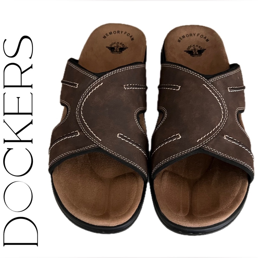 B20 New Men’s Dockers Sunland Slide Sandals in a Dark Brown Size 15 M